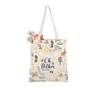 AKTAP Pooh Bear - Bolsa de mano inspirada en Oh Bother Est 1926 Pooh Piglet Tigger Rabbit Eeyore Merch Gift Friendship Shoulder Bag, Bolsa Oh Bother, 14.56 inches (37cm) tall and 12.59 inches (32 cm)