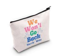 AKTAP Vote Merchandise Madam Presidential Election We Won't Go Back - Bolsa de maquillaje con cremallera para mujer, No Back-py1, MB