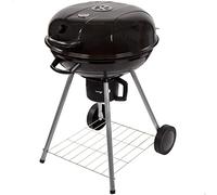 Aktive 52803 - Barbacoa portátil carbón | Barbacoa redonda con tapa Ø57x86cm | Con sistema de ventilación incorporado y depósito de cenizas | Control de temperatura | 2 ruedas para fácil transporte