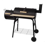 Aktive 52899 - Barbacoa de carbón con termómetro 116x61x106 cm | Incorpora sistema de ventilación y chimenea | 2 ruedas para fácil transporte | Concebida para barbacoas al exterior