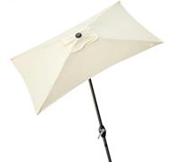 Aktive 53879 - Sombrilla rectangular para balcón, Parasol terraza jardín, 200x120 cm, color crema, mástil aluminio