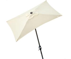Aktive 53879 - Sombrilla rectangular para balcón, Parasol terraza jardín, 200x120 cm, color crema, mástil aluminio