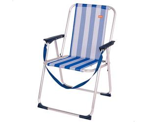Aktive 53951 - Silla de playa plegable, Silla respaldo fijo, 44x45x76 cm, estampado marinero, Silla plegable alta, Sillas de playa plegables ligeras, Tacos antivuelco