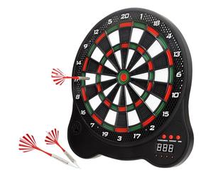 AKTIVE 54122 Diana electrónica con Pantalla LCD, 29 Juegos, 3 Dardos de Punta Flexible, hasta 4 Jugadores, 31x20x33 cm