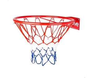 AKTIVE 54279 Canasta de Baloncesto Pared, 39 cm, Escala 1/1.16, Red de poliéster y aro metálico, Instalación con 4 Tornillos incluidos, para Jugar en casa, terraza o jardín