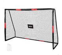 AKTIVE 54304 Portería de fútbol de Acero, Estructura Desmontable, Fácil de Montar, 240x85x160 cm, con Red de poliéster, Incluye 6 piquetas para fijación, Resistente y Ligera, óptimo para Entrenar
