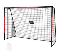 AKTIVE 54305 Portería de fútbol de Acero, Estructura Desmontable, Fácil de Montar, 300x120x200 cm, con Red de poliéster, Incluye 7 piquetas para fijación, Resistente y Ligera, óptimo para Entrenar