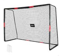 AKTIVE 54305 Portería de fútbol de Acero, Estructura Desmontable, Fácil de Montar, 300x120x200 cm, con Red de poliéster, Incluye 7 piquetas para fijación, Resistente y Ligera, óptimo para Entrenar