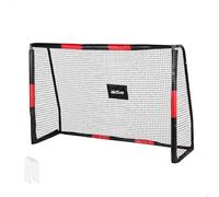 AKTIVE 54306 Portería de fútbol de Acero, Estructura Desmontable, Fácil de Montar, 180x120x60 cm, con Red de poliéster, Incluye 6 piquetas para fijación, Resistente y Ligera, óptimo para Entrenar
