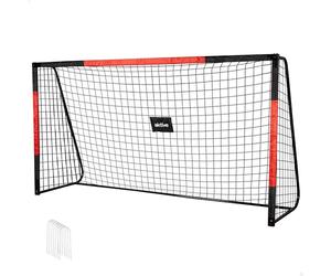 AKTIVE 54307 Portería de fútbol de Acero, Estructura Desmontable, Fácil de Montar, 300x90x160 cm, con Red de poliéster, Incluye 7 piquetas para fijación, Resistente y Ligera, óptimo para Entrenar
