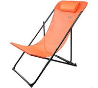 Aktive 61103 - Silla tumbona plegable y reclinable naranja, sillas plegables antivuelco de textileno, 3 posiciones, Peso máx. soportado 100kg. Medidas 53x78x87cm, muebles de jardín, terraza