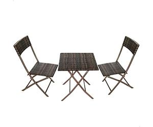 Aktive 61121 - Conjunto mesa y sillas jardín 2 personas | Incluye mesa 60x60x72 y Dos sillas 47x83,5 | Mesa y sillas terraza pequeña ligero y cómodo | Uso en interior y exterior