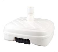 Aktive 61132 - Base sombrilla terraza exterior rectangular blanca, Resistente al agua y a los rayos del sol, Base parasol con depósito de agua o arena, Con rueda para fácil traslado