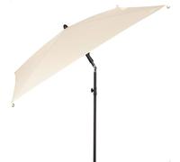 AKTIVE 61150 Sombrilla de terraza Cuadrada, 175x175 cm, Beige, Mástil de Acero inclinable, Tejido poliéster con protección UV30, 4 Varillas Resistentes, Fácil de Montar y almacenar, Parasol jardín