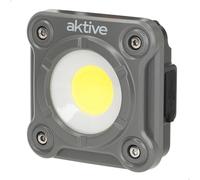 AKTIVE 61569 Foco LED exterior, Luz blanca, 1 led, 3 posiciones, 1000 lúmenes, Ilumina hasta 30 metros, 2 a 4.5 horas duración, Impermeabilidad IP44, Incluye cargador USB, focos jardín, camping