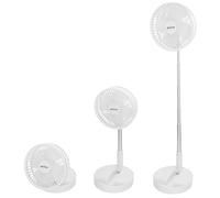 AKTIVE 61588 Ventilador inalámbrico, Plegado Compacto, 19,7x19,7x97,5 cm, 4 Modos Aire, 2-6 Horas duración, Tubo telescópico 36-83 cm, Cargador USB Incluido, Recargable en 4,5 h, Posición de Bloqueo