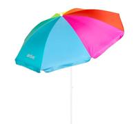 Aktive 62220 - Sombrilla de playa, Ø180 cm, con protección UV filtro 50, mástil Ø22-25 mm, incluye bolsa para transportarla, Sombrilla playa plegable, estampado multicolor, Aktive Beach,