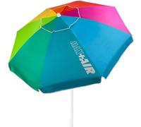 Aktive 62221 - Sombrilla de playa grande, Ø200 cm, sombrilla resistente al viento, protección UV 50, multicolor, mástil 28-32 mm, mástil flexible, incluye bolsa de transporte, Aktive Beach