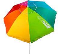 Aktive 62222 - Sombrilla de playa, 220 cm, sombrilla grande, techo de ventilación, mástil 28-32 mm, protección UV 50, Diseño multicolor, Incluye bolsa de almacenamiento, Aktive Beach