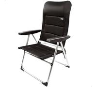 AKTIVE 62292 - Silla Plegable Acolchada Negra, para terraza, balcón, Patio o jardín, Medidas 62 x 48 x 39/105 cm, Material Aluminio y 100% poliéster, antivuelco, Peso máximo 110 kg