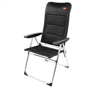 AKTIVE 62293 - Silla Plegable Premium Negra, para terraza, balcón, patio o jardín, Medidas 49x67x123 cm, Material Aluminio y 100% poliéster, Antivuelco, Peso soportado máx 110Kg, Sillas plegables