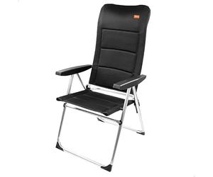 AKTIVE 62293 - Silla Plegable Premium Negra, para terraza, balcón, patio o jardín, Medidas 49x67x123 cm, Material Aluminio y 100% poliéster, Antivuelco, Peso soportado máx 110Kg, Sillas plegables