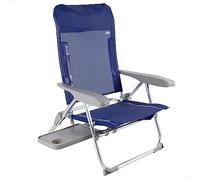 AKTIVE 62294 - Silla de Playa Plegable multiposición, con asa para fácil Transporte, 6 Posiciones, Medidas 61 x 60 x 89 cm, de Aluminio y antivuelco, Peso máximo soportado 110kg