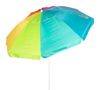 AKTIVE 62403 Sombrilla de Playa antiviento 240 cm, 8 Varillas de Fibra, protección UV50, inclinable, ventilación MAX+Air, mástil de Metal 28/32 mm, Tejido Oxford 90 g, Incluye Funda