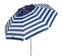 AKTIVE 62404 Sombrilla de Playa antiviento 240 cm, 8 Varillas de Fibra, protección UV50, inclinable, ventilación MAX+Air, mástil de Metal 28/32 mm, Tejido Oxford 90 g, Incluye Funda