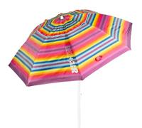 AKTIVE 62405 Sombrilla de Playa antiviento 240 cm, 8 Varillas de Fibra, protección UV50, inclinable, ventilación MAX+Air, mástil de Metal 28/32 mm, Tejido Oxford 90 g, Funda incluida