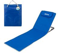 Aktive 62639 - Esterilla playa con respaldo, Medidas 48x130x43,5cm, Respaldo playa plegable con bolsa de transporte y asa incorporada, Cojín playa acolchado 2 posiciones