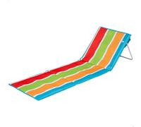 AKTIVE 62681 Esterilla Playa con Respaldo, Acolchada, Soporta 110 kg, Plegable, Estructura Acero, Tejido Oxford, Asa Hombro de Transporte, Tumbona reclinable, 155 x 52 x 40 cm, Multicolor