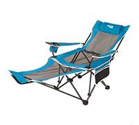 Aktive 63001 - Tumbona plegable camping, silla tumbona con almohada y posavasos, capacidad 1 persona, soporta 150kg, tumbona jardín exterior antivuelco