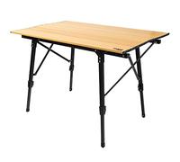 AKTIVE 63024 - Mesa Regulable en Altura para Camping Estilo Glamping, mesas Plegables Acampada portátiles, Medidas 90 x 57 x 46/40 cm, de Aluminio