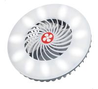 AKTIVE 63078 Lámpara LED Multiusos 3 en 1, Ventilador con 3 velocidades, Batería Recargable, Powerbank Integrado, 54 Leds Blancos 300 lúmenes, Diseño portátil con Gancho, IP30 Resistente al Agua