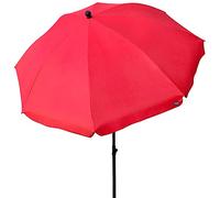 Aktive 85305 - Sombrilla de jardín, con protección UV30, Ø240 cm, color rojo, mástil 28-32 mm, mástil flexible, altura regulable, Sombrillas grandes, Aktive Garden