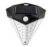 AKTIVE Aplique LED solar 80 lúmenes, Iluminación exterior con sensor movimiento, 3 intensidades, Luz blanca para jardín, Carga solar, Botón ON/OFF, IP44, Autonomía 8h, Instalación sin cables (61571)
