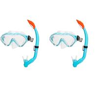 AKTIVE Aqua Sport Gafas de Buceo con Tubo niños, Sello Silicona, Látex Free, Lentes de Cristal Templado, Fácil Ajuste, Ángulo de visión 150º, Hipoalergénico, +7 años (54250) (Paquete de 2)
