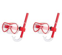 AKTIVE Aqua Sport Kit Gafas Snorkel niño, Máscara Ajustable, Tubo de Buceo, Sin látex, Hipoalergénico, 2 Colores, Negro, Rojo, Envío Aleatorio, Red Rejilla de Transporte, 12 años (54242)