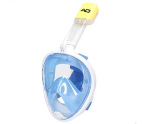 AKTIVE Aqua Sport Máscara de Snorkel Full Face con Soporte para Cámara, Visión 180°, Antivaho, Antifugas, Tubo Respiración, Silicona Ajustable, Adultos, Látex Free (6400)