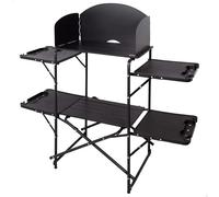 AKTIVE Armario Plegable Camping, Color Negro, 130x48x118 cm, Estructura Acero, Soporta 30 kg, Bolsa de Transporte, Mesa portátil Plegable, Mueble Camper Furgoneta (63175)