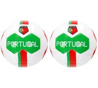 AKTIVE Balón de fútbol Portugal, Talla 5, Material PVC 2.7 mm, 410 g, Diseño Oficial, Colores Verde, Blanco y Rojo, Costuras reforzadas, optimo para Entrenamientos y Partidos (54317) (Paquete de 2)