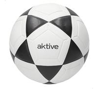 AKTIVE Balón de fútbol PVC, 360-380 Gramos, D20 cm, Talla 4, Color Blanco y Negro, Resistente y Duradero, Óptimo para Entrenamiento al Aire Libre, Deportes, Pelota, Balones Futbol (54203)