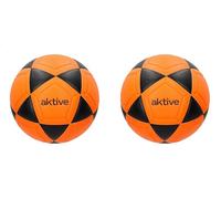 AKTIVE Balón de fútbol Sala PVC, 230-250 Gramos, D18 cm, Talla 3, Color Naranja y Negro, Resistente y Duradero, Óptimo para Entrenamiento al Aire Libre, Deportes, Pelota, Balones Futbol (54202)