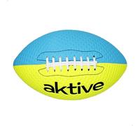 AKTIVE Balón de Rugby PVC, Diámetro 22 cm, Talla 5, Color Amarillo fosforito y Azul, Resistente y Duradero, Fácil Agarre, óptimo para Entrenamiento al Aire Libre, Deportes, Pelota, Pelotas (54209)