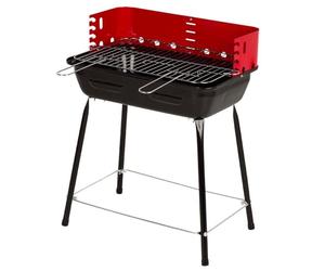 AKTIVE Barbacoa carbón portátil, Con cortavientos, De acero, Parrilla regulable 4 alturas, Tamaño pequeño, 42x42x54 cm, Cocina exterior, Para espacios pequeños (63110)