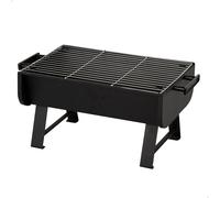 Aktive - Barbacoa de carbón portátil, estructura de acero esmaltado, medidas 45x30x25 cm, con asas laterales, parrilla de acero inoxidable, fácil montaje y limpieza, bandeja profunda, ideal para