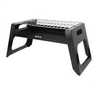 Aktive - Barbacoa de carbón portátil, estructura de acero esmaltado, medidas 46x22x22 cm, con asas laterales, parrilla de acero inoxidable, fácil montaje y limpieza, bandeja profunda, ideal para