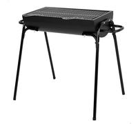 AKTIVE Barbacoa portátil carbón, 91x33x71 cm, Negro mate, Parrilla de acero inoxidable, Superficie amplia, Estructura metálica, 4 patas, Asas laterales transporte (63111)