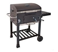 Aktive Ahumador barbacoa carbón portátil, De acero, Termómetro, Mesa lateral plegable, Estante almacenaje, Abridor botellas, Ruedas grandes, Parrilla, Barbacoas de carbon, Bbq, Cocina exterior (63109)